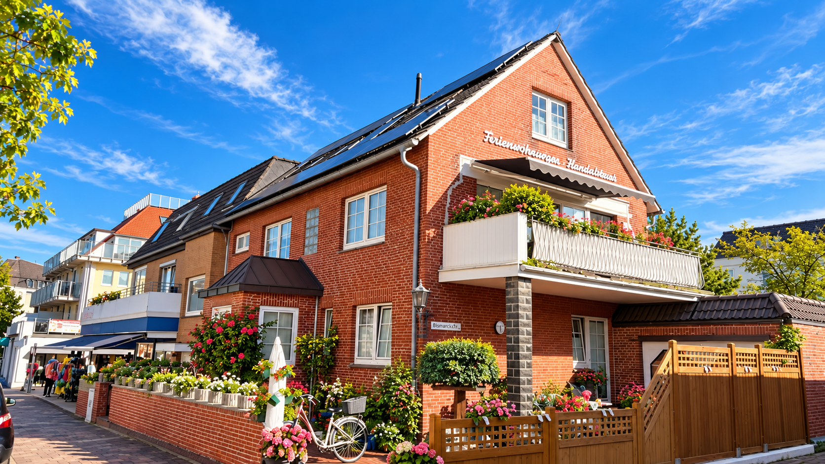 Farbenfrohes Ferienhaus in Sommeridylle